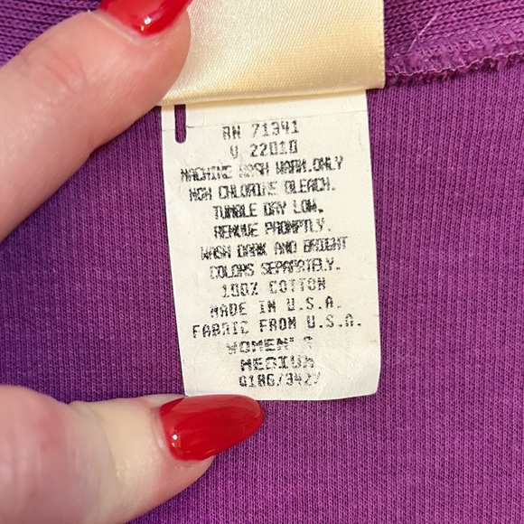 L.L. Bean | Purple Button Down Cotton Cardigan w/Removable Shoulder pads Size M - Picture 13 of 15